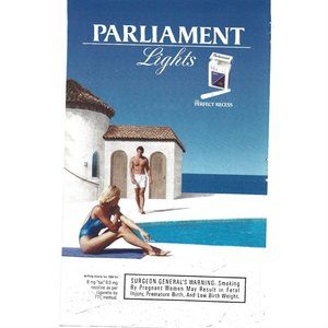 Parliament Lights Cigarette ADVERT Pool 1990s  Vintage Print Ad
